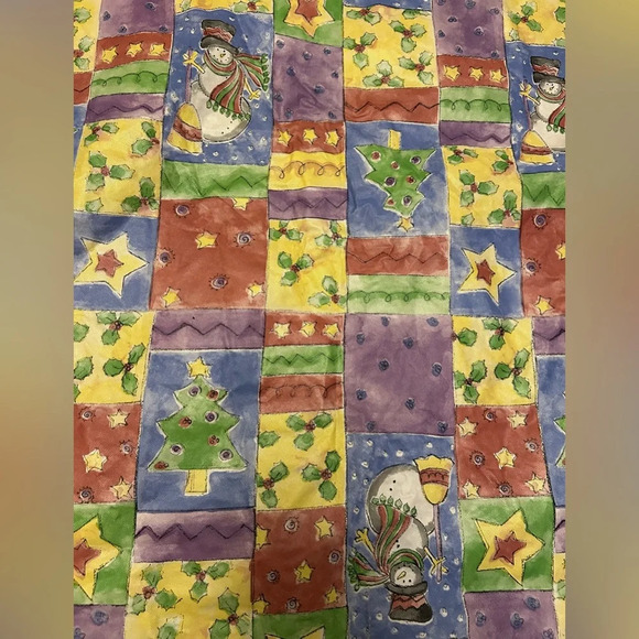 Sango Sweet Shoppe Christmas Oblong Tablecloth Flannel Backed Vinyl Sue Zipkin - Picture 1 of 4